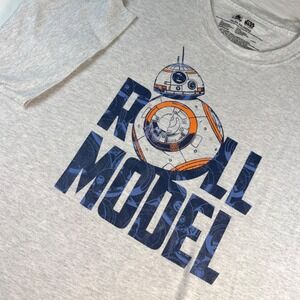 Disney Parks Star Wars BB-8 T-Shirt Mens XXL Gray Roll Model Graphic S/S EUC